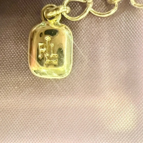 Ralph Lauren Gold Pave Crystal Ball Necklace 20” - Picture 5 of 7